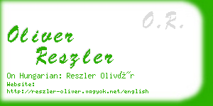 oliver reszler business card